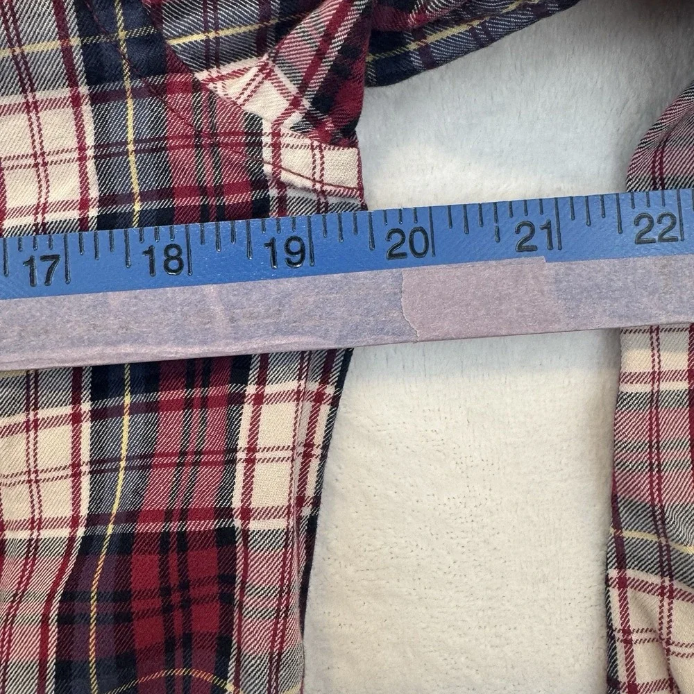 Ralph Lauren Shirt Boys XL 18-20 Red Plaid Long Sleeve Button Down Blue Pony